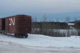 Unloaded Box Car on Siding