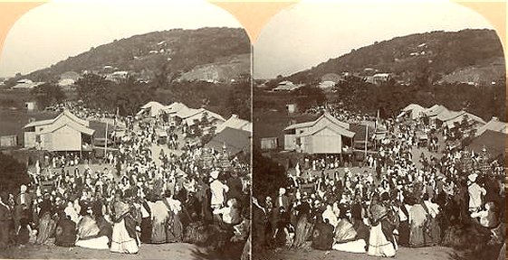 Indian Christmas ~ Procession on the way to the Umgeni to cast gods into the river. Durbai Natal