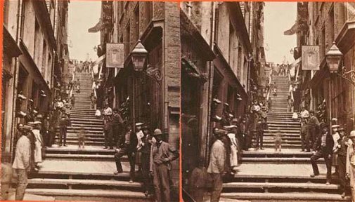Quebec Side Street Book Sellers 1880s