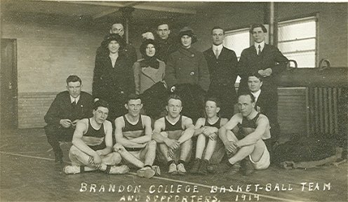 Brandon College Basketball Team and Supporters 1914
