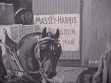 Hider painting of Bain Wagon - Massey Harris