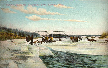 Cutting Ice on the Assiniboine 1910