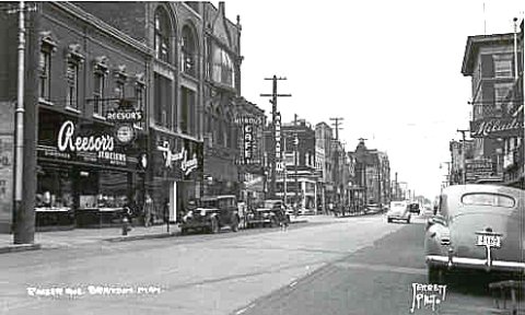 Rosser Avenue in the 40s looking West
