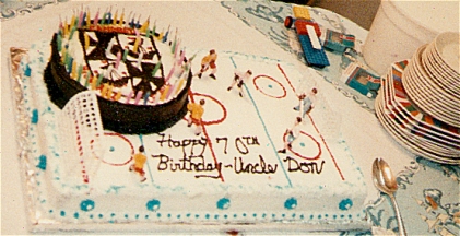 70th Birthday with Campbell Crest and Hockey Ice